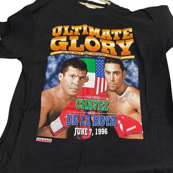 Ultimate Glory Chavez vs Oscar De La Hoya 1996 Signed Large Shirt - Picture 5 of 6